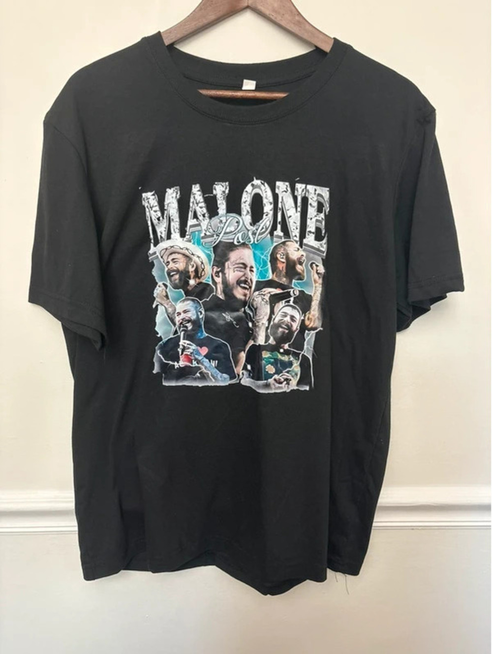 Post Malone Graphic T-Shirt Black Size Large